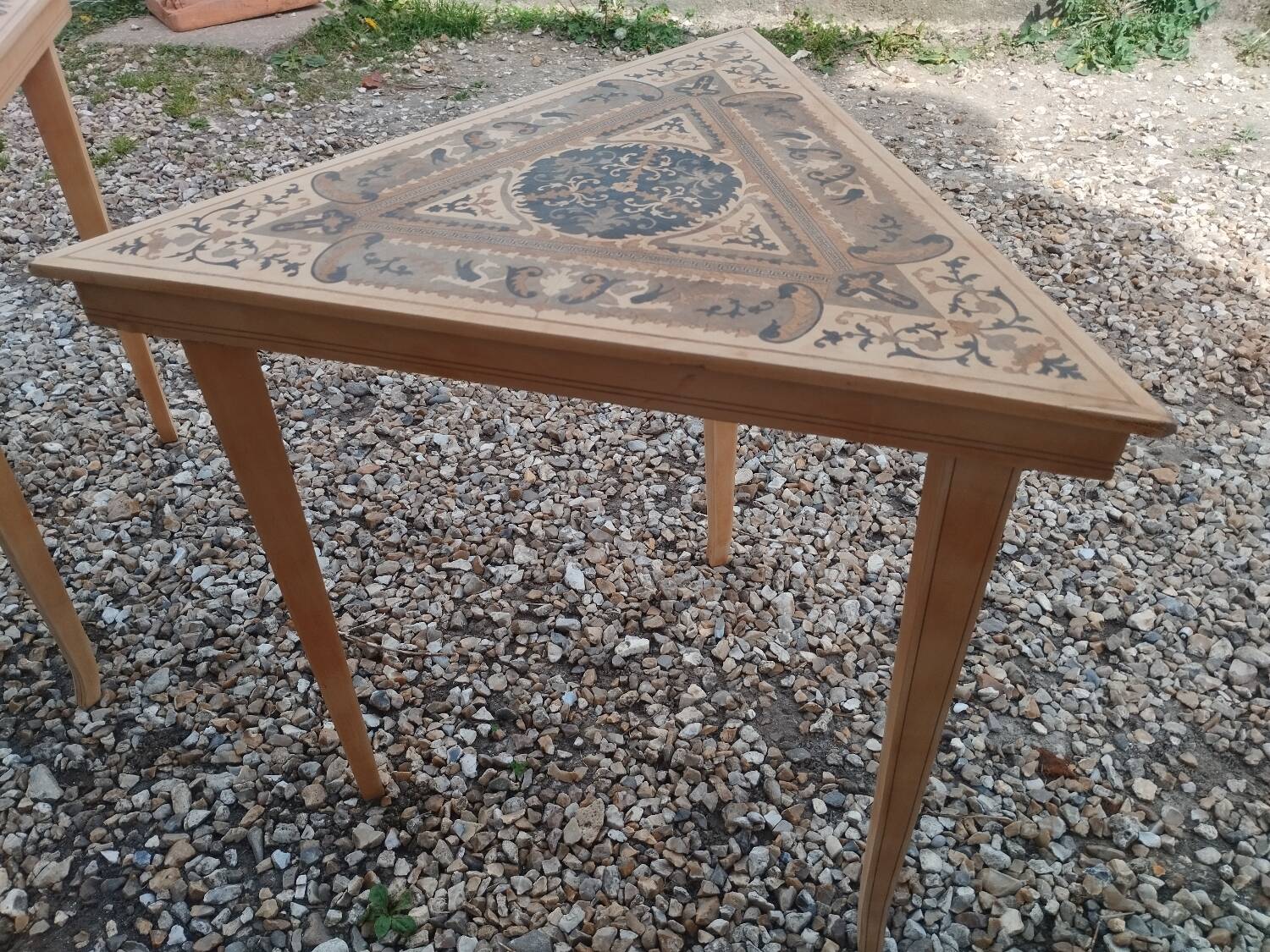 Pair of antique marquetry bedside tables
