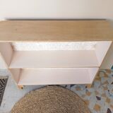 Small pink bookcase and wood