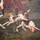 Oil Painting on Wood Panel with Golden Frame, English Hunting Dog