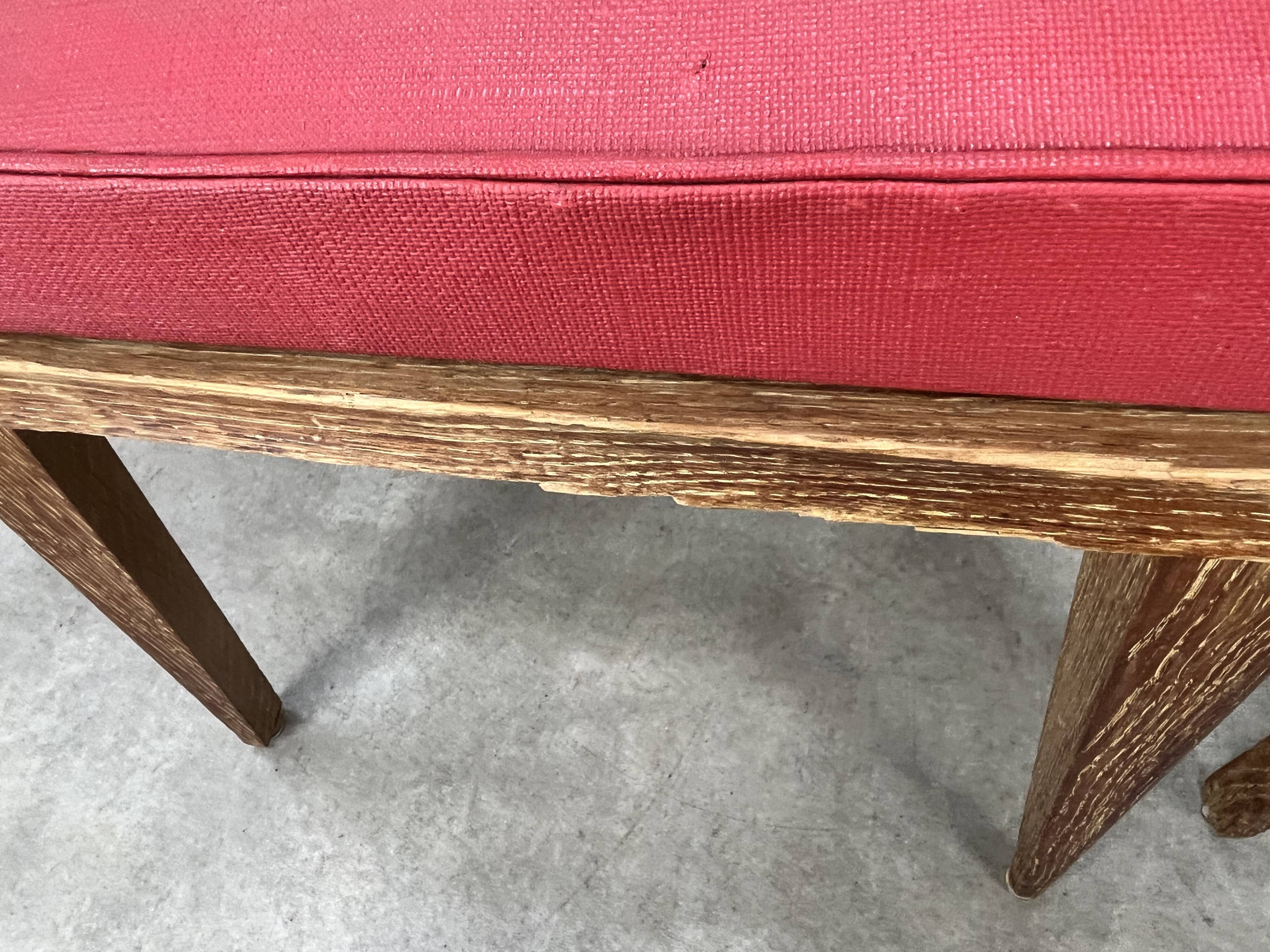 Pair of 1950s wooden cross-braced chairs