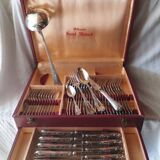 Cutlery set 49 pieces silver metal rocaille model St Médard
