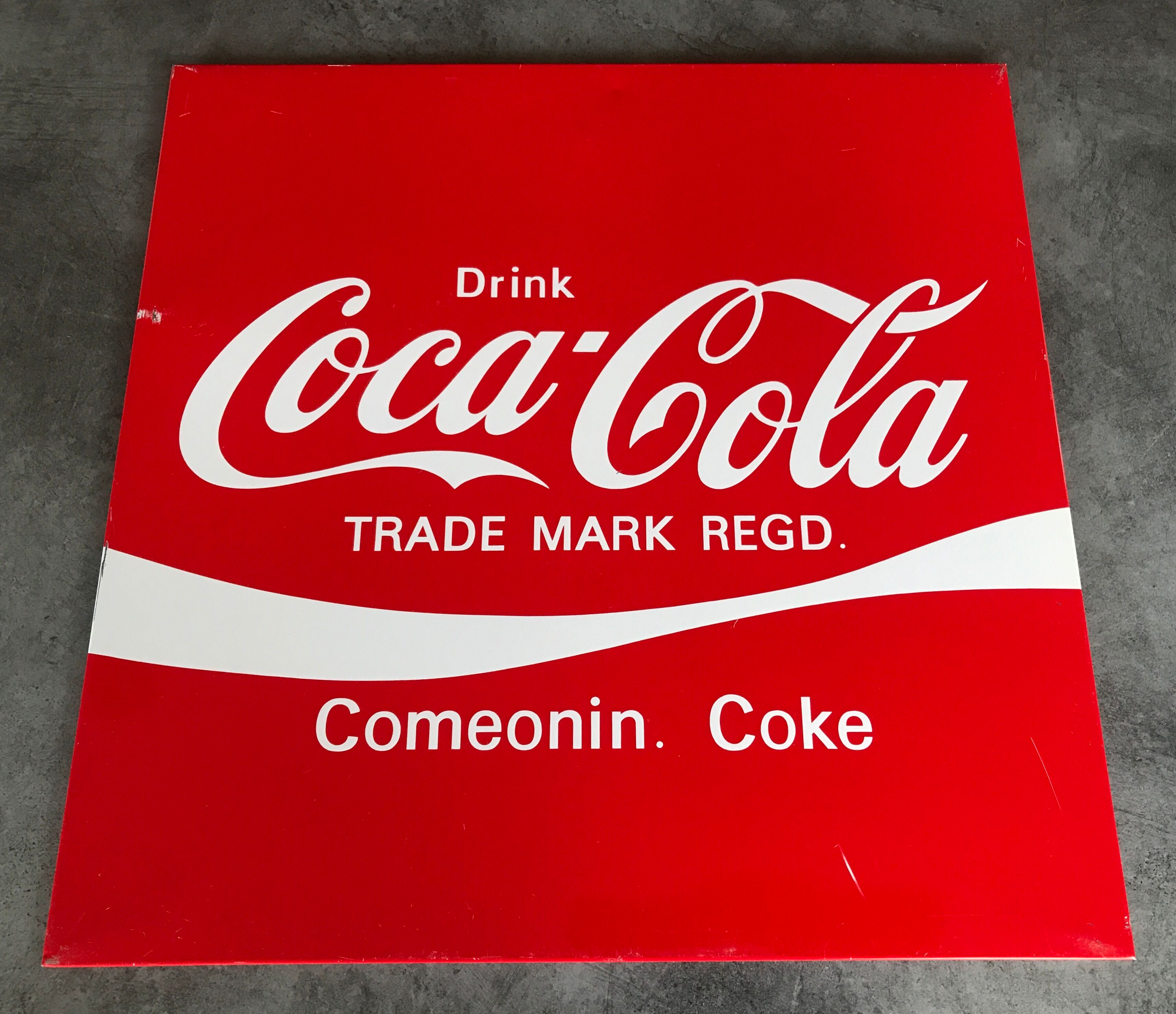 Wall plate metal pub vintage coca-cola drink deco red / white