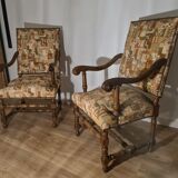 Pair of Louis XIII armchairs