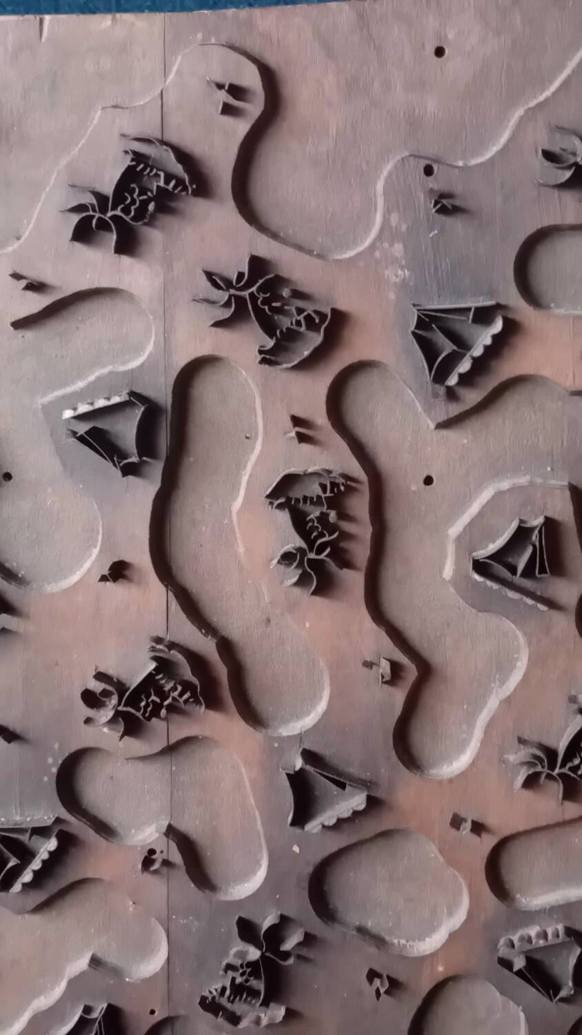 Block of old fabric printing