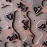 Block of old fabric printing