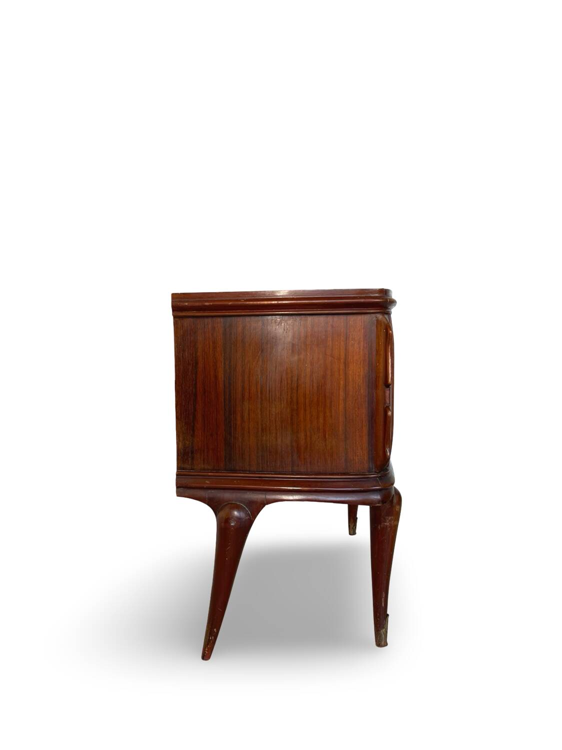 Tables de chevet plaquées en palissandre avec plateau en onyx vert