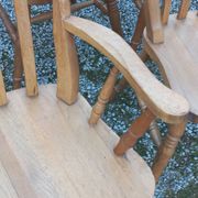 Set of 4 chairs and 1 armchair in mountain style made of oak.