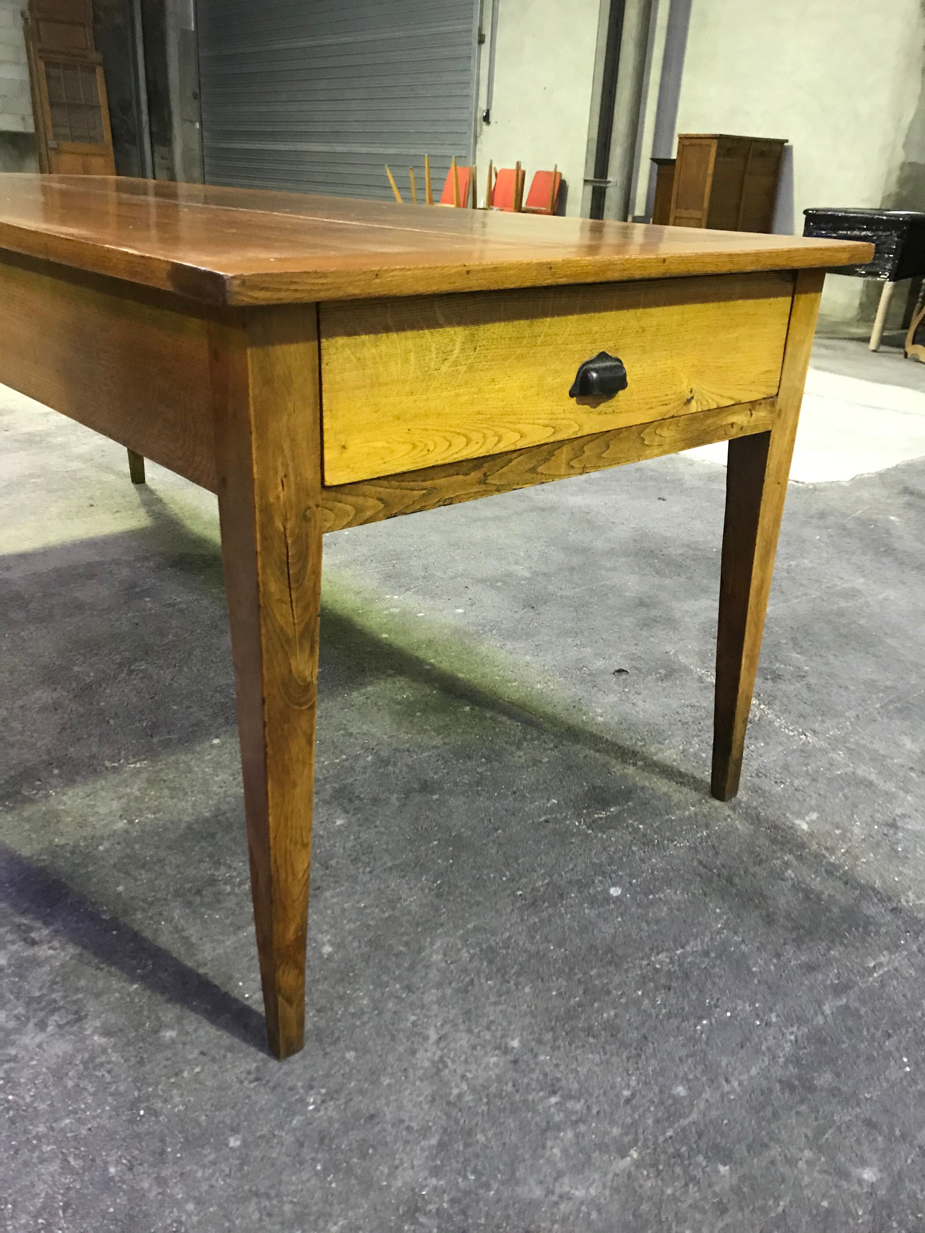 Farm table in solid oak enhanced 19th