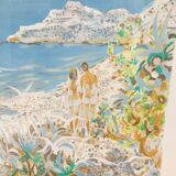 Framed lithograph The Cliff by Pierre Lelong