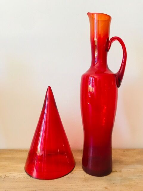 Red amfora jug vase pitcher by Professor Zbigniew Horbowy