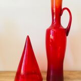 Red amfora jug vase pitcher by Professor Zbigniew Horbowy