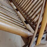 Vintage seventies foldable bamboo magazine rack