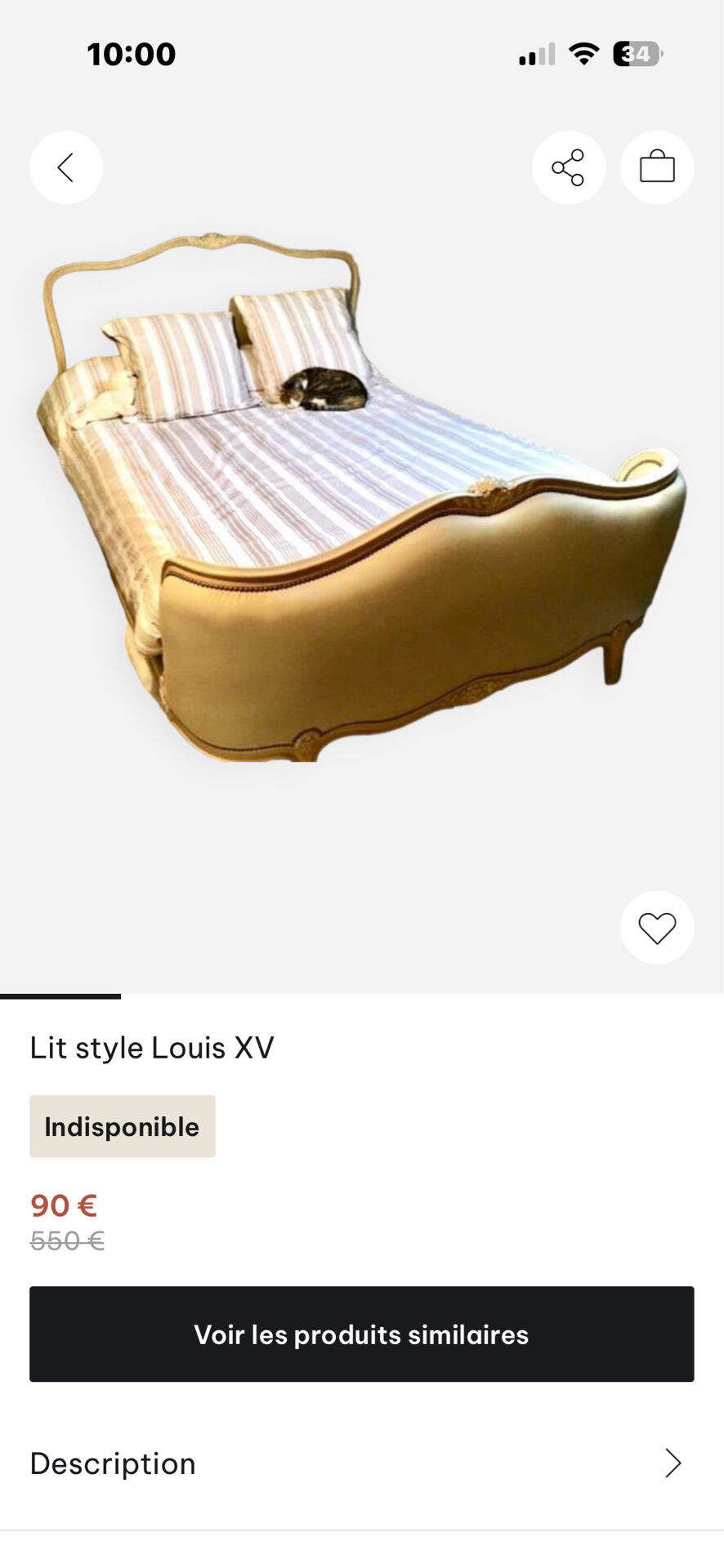 Half basket bed Louis XV
