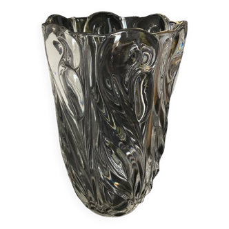 Vase vintage en verre de sodium de F. Peceny pour Heřmanova Hut, 1970