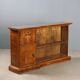 Antique Art Deco display cabinet in walnut and maple veneer, 20th century.