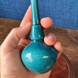 Small glazed terracotta soliflore vase. Mid 20th century.