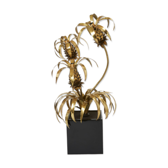 Floor lamp pineapple lacquer brass