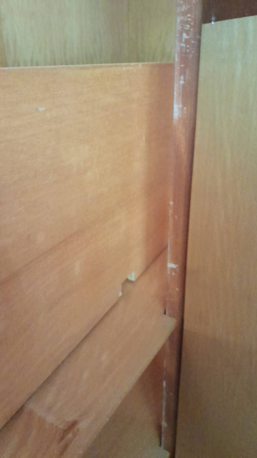 Large vintage wardrobe from the 50s/60s in wood with a mirror.