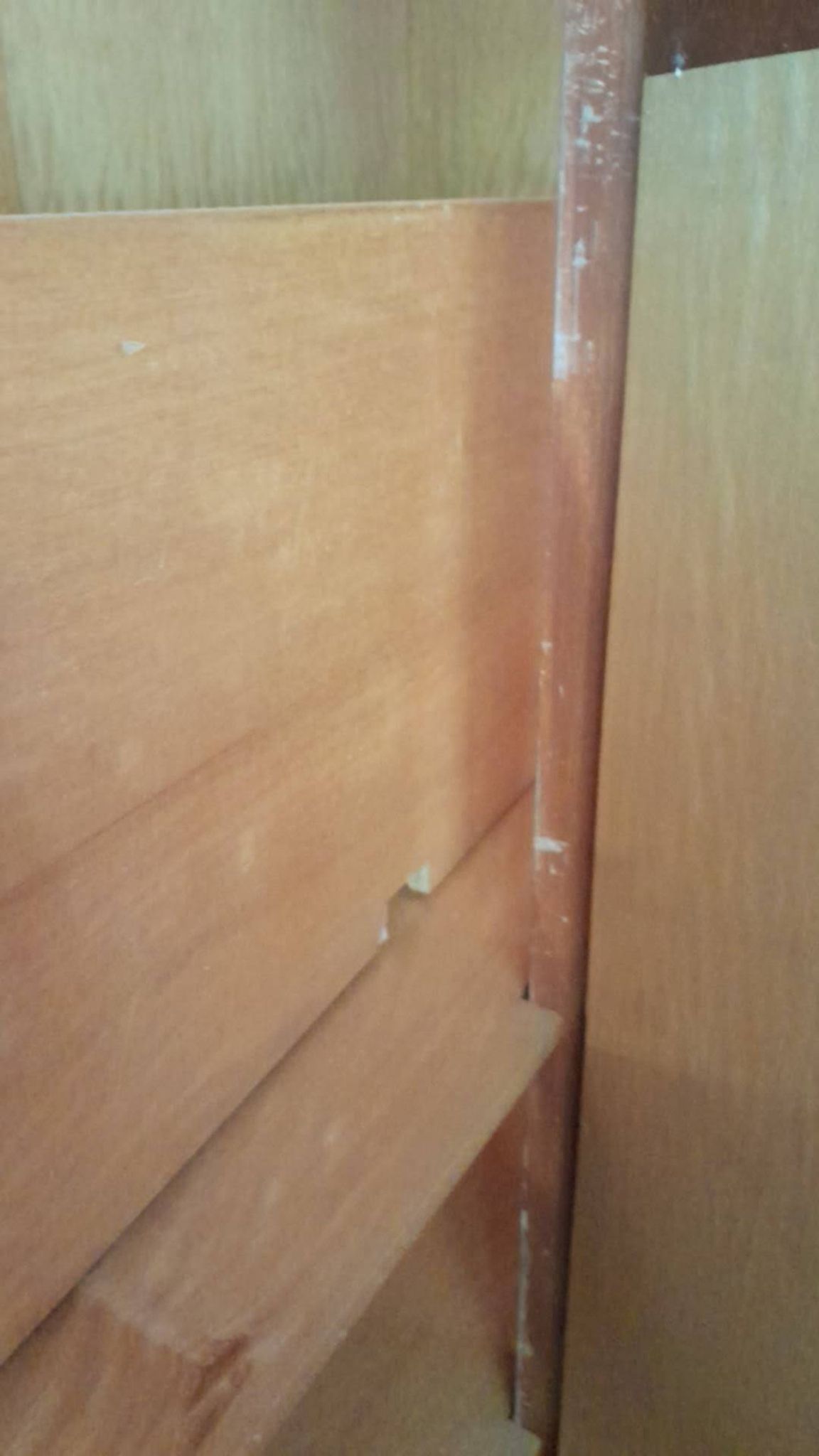 Large vintage wardrobe from the 50s/60s in wood with a mirror.