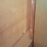 Large vintage wardrobe from the 50s/60s in wood with a mirror.