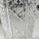 Vintage vase with flared neck in cut crystal - Decorated with geometric patterns / diamond braces