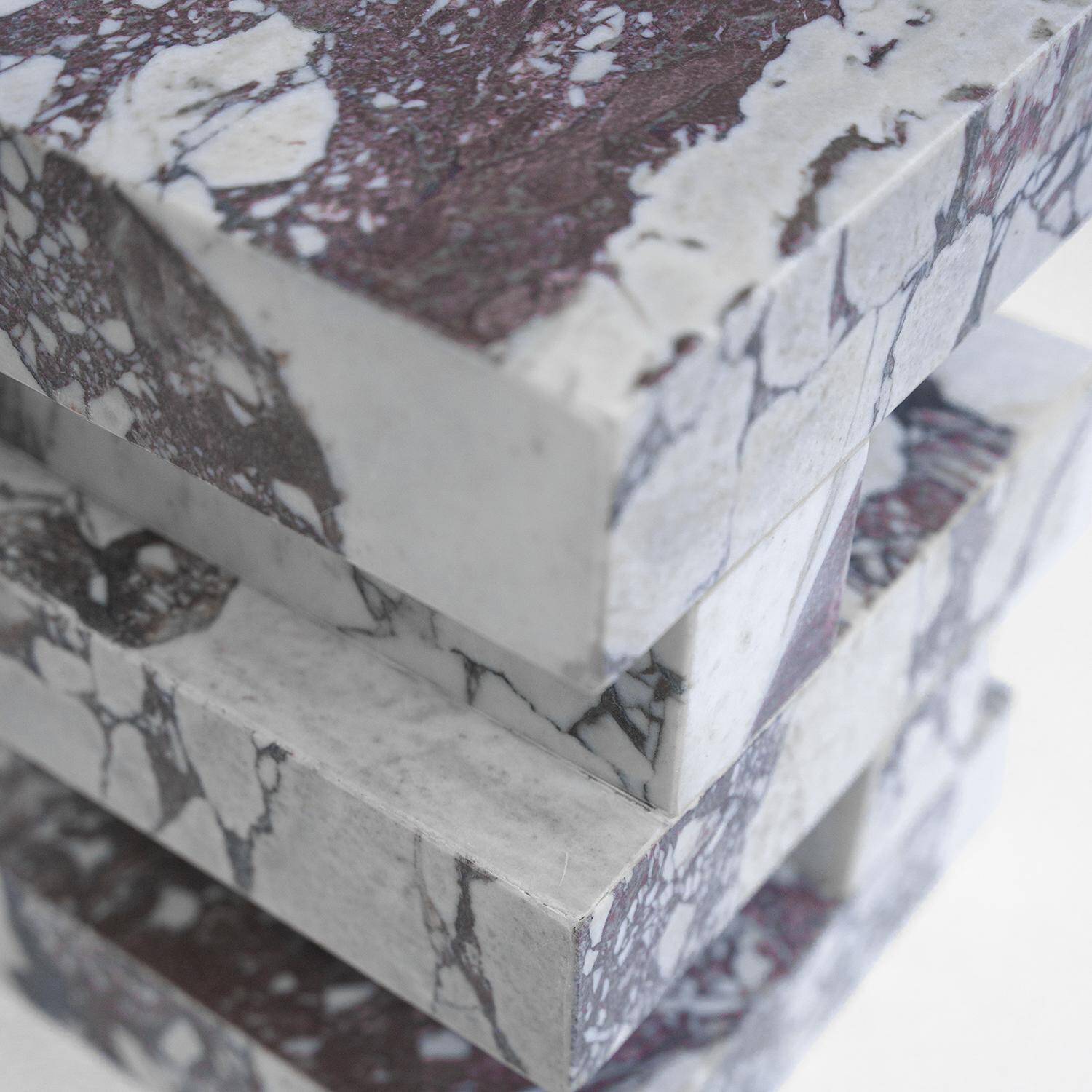 Calacatta side table "S Y N C", limited edition