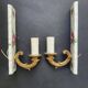Pair of vintage Limoges ceramic wall sconces