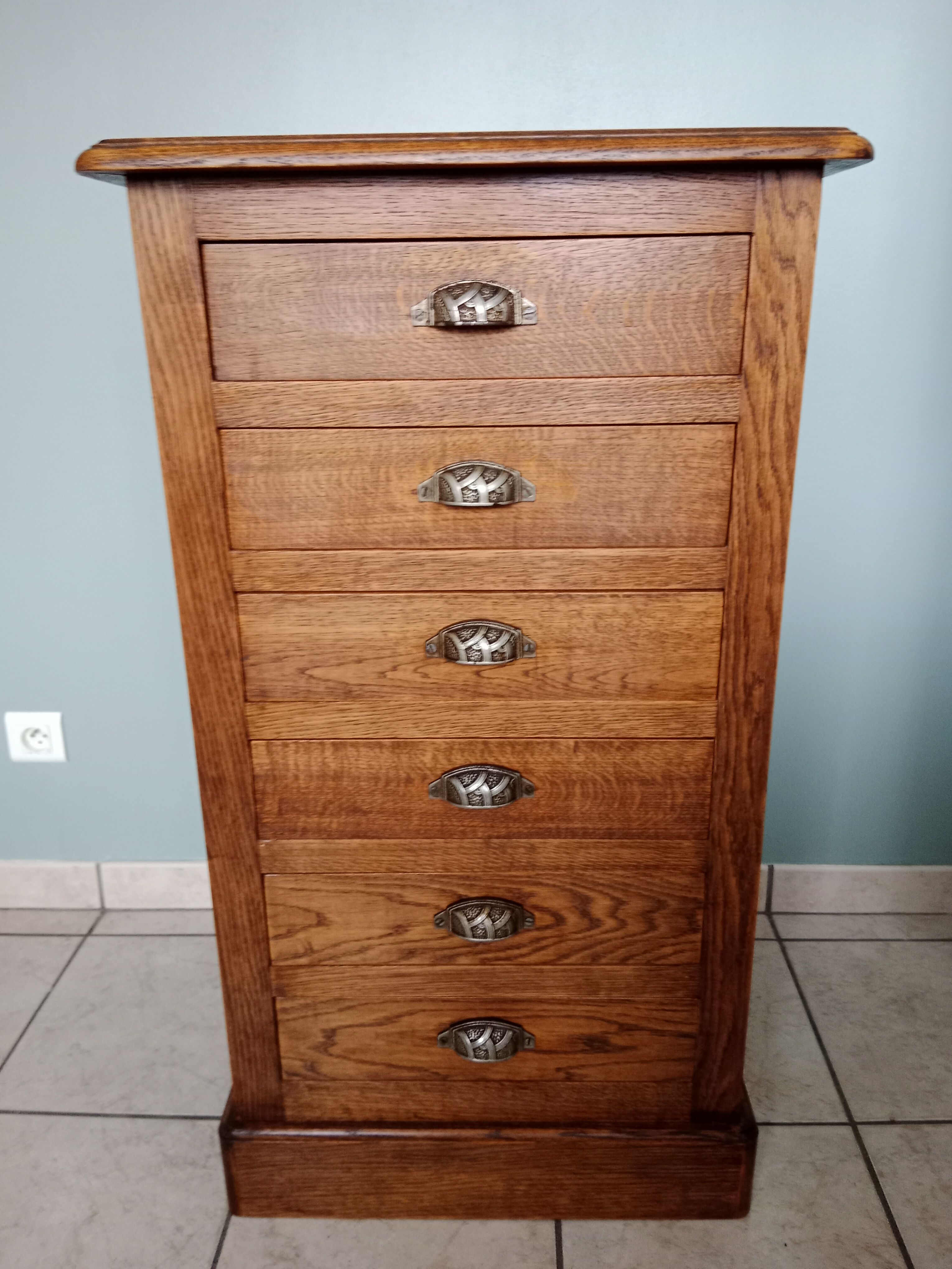 Chiffonnier semainier buffet commode grainetier meuble métier tiroirs bois industriel scandinave