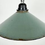 Industrial Petrol Enamel Factory Pendant Lamp, 1960s