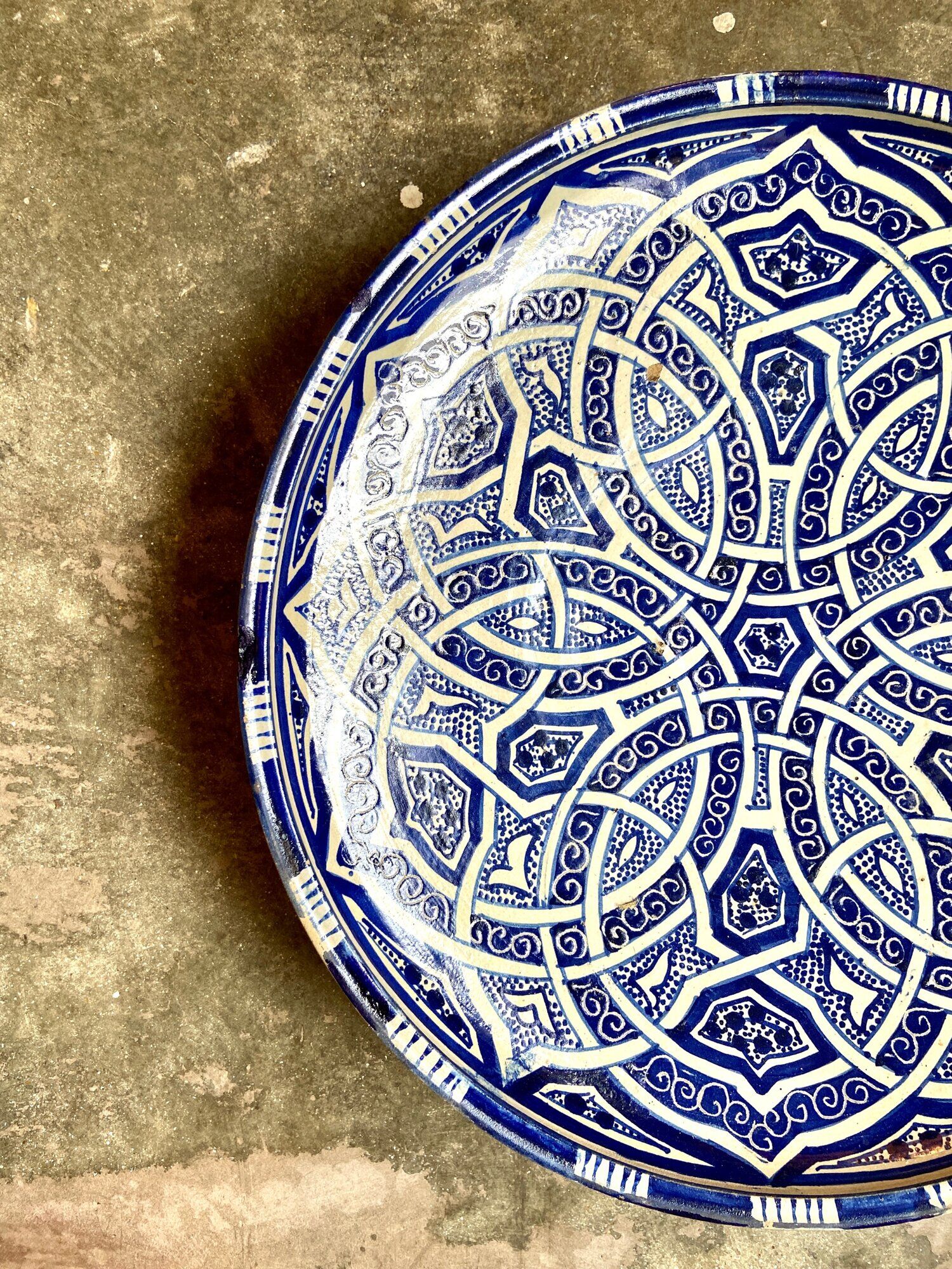Blue glazed ceramic bowl