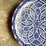 Blue glazed ceramic bowl