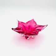 Coupe Sommerso Josef Hospodka - Cristal de Bohême Rose -Circa 1960