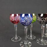 Series of 6 Roemer cut crystal glasses