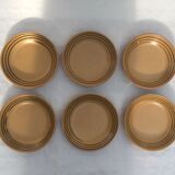 Set of six hollow plates in sarreguemines sandstone Atelier d'art dimension: diameter -21cm -pr-4cm-