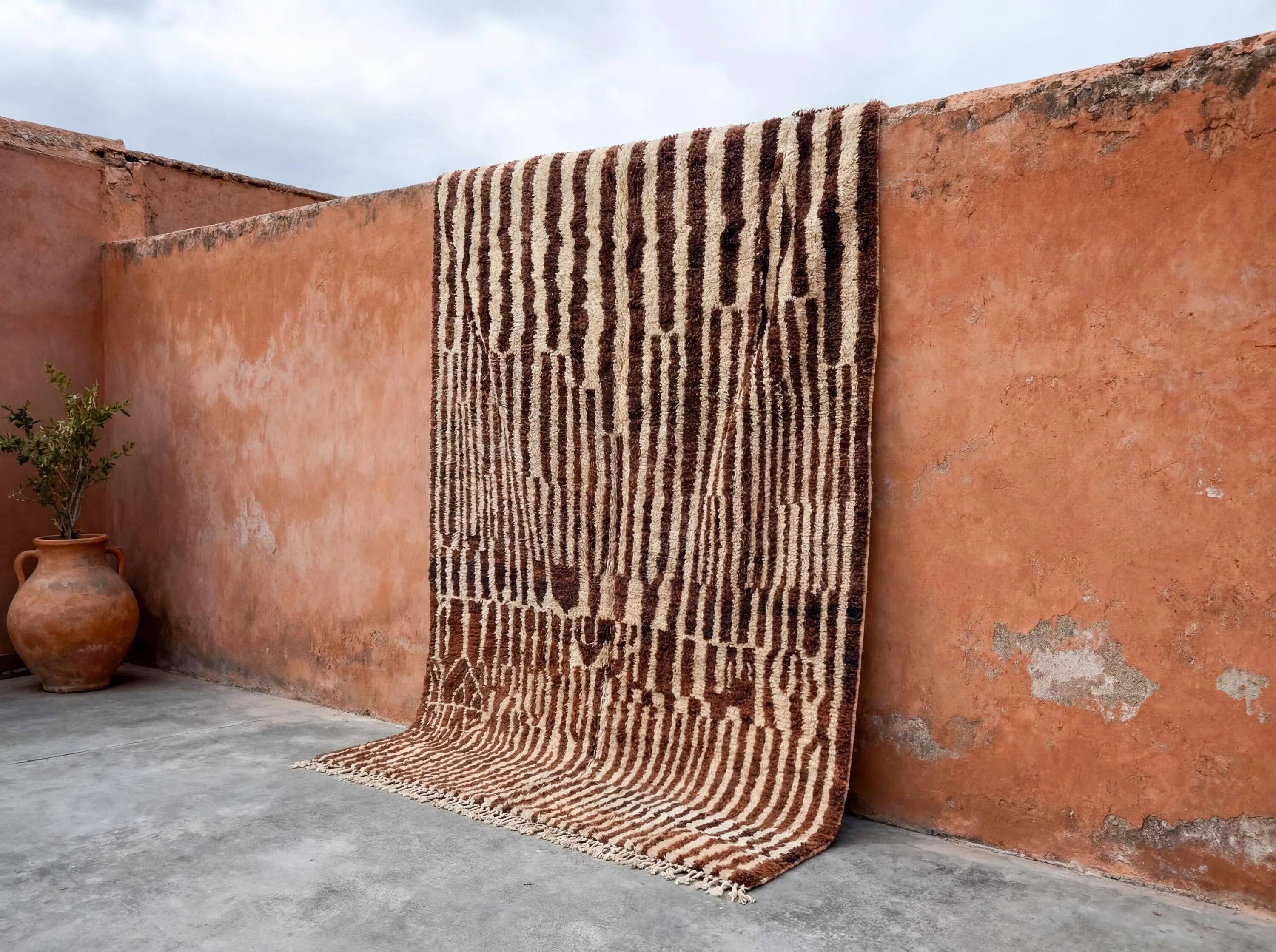 Handmade artisanal Berber rug 3x2 m