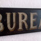 Painted wooden plate "office" 1910/1920