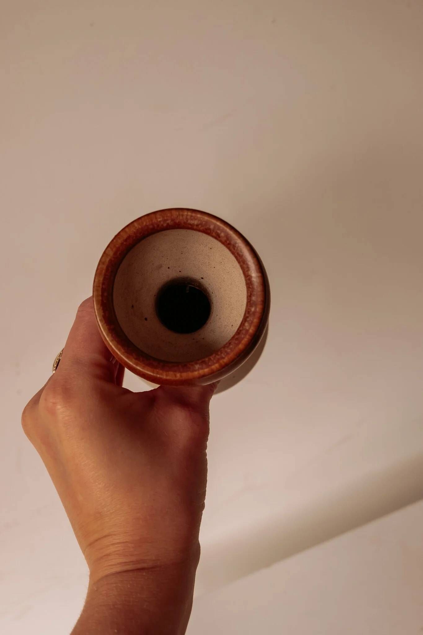 Pair of ceramic candle holders by Gunni Nordstrøm, Denmark, 1960s.
