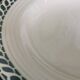 6 old mismatched deep plates Terre de Fer, glass and blue colors