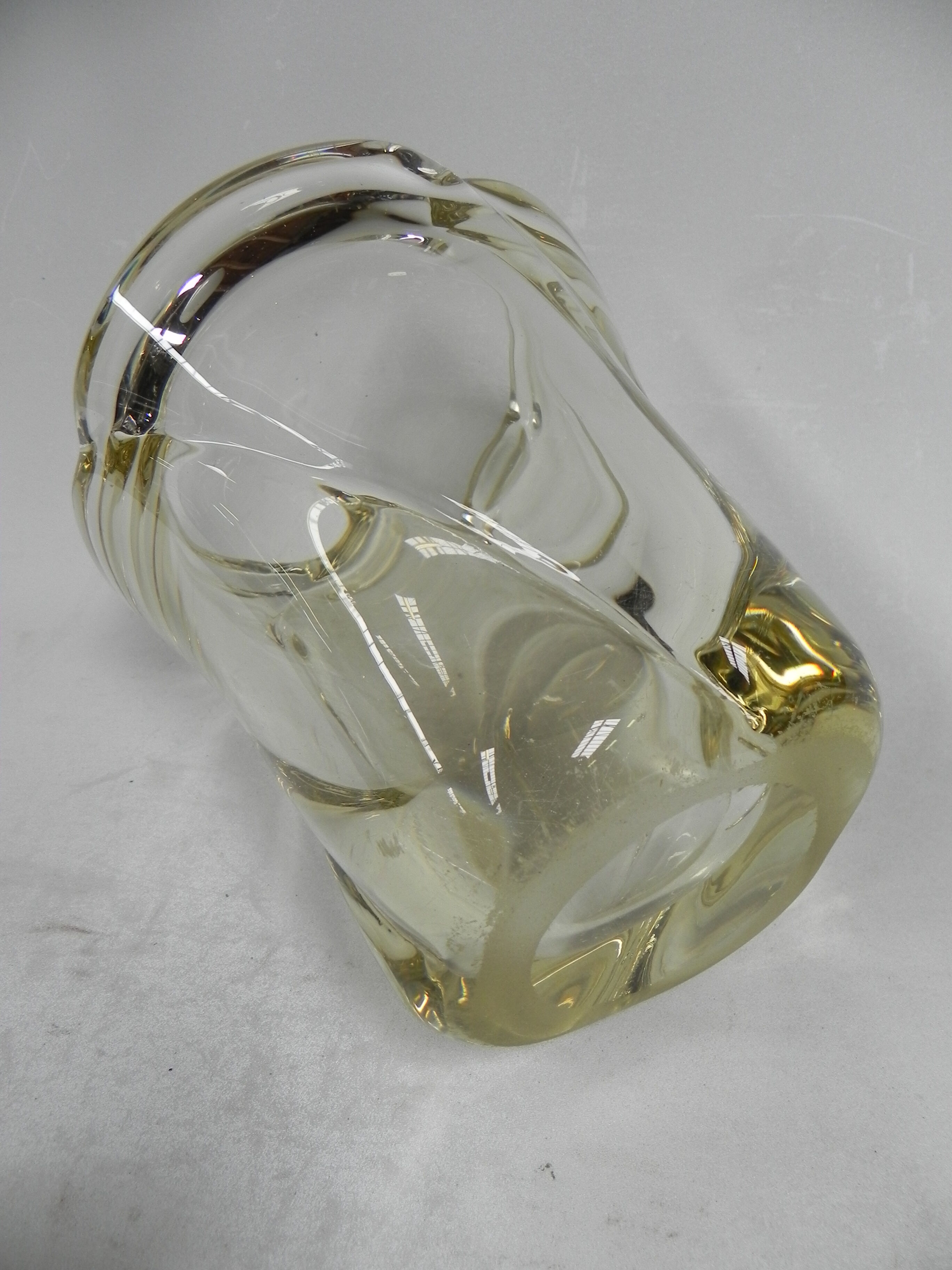 Vintage vase of thick glass Daum Nancy