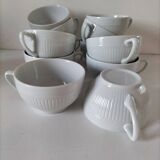 12 White Porcelain Cups
