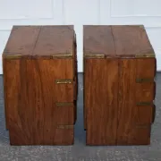 Vintage Military Campaign Brass Bedside Tables, Set of 2