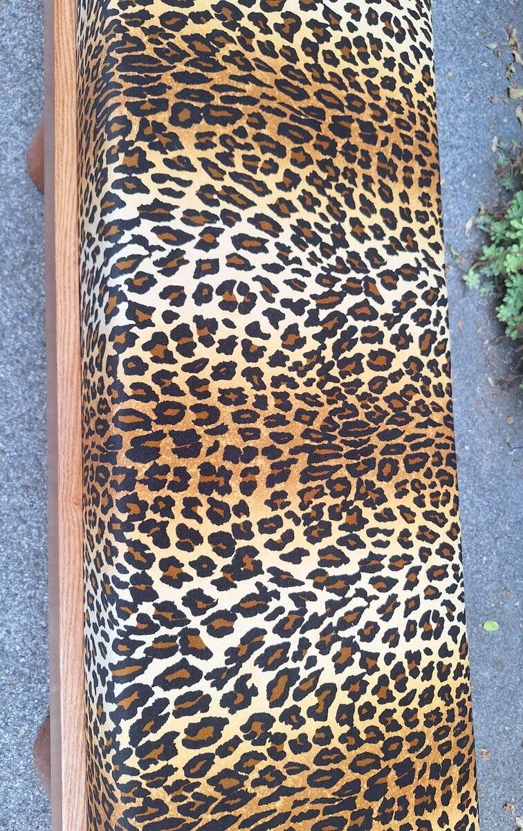 Bench with Pyramid Legs and Animalier Fabric from Artigianato Italiano, 2000s