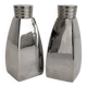 Vintage chrome metal salt and pepper shakers