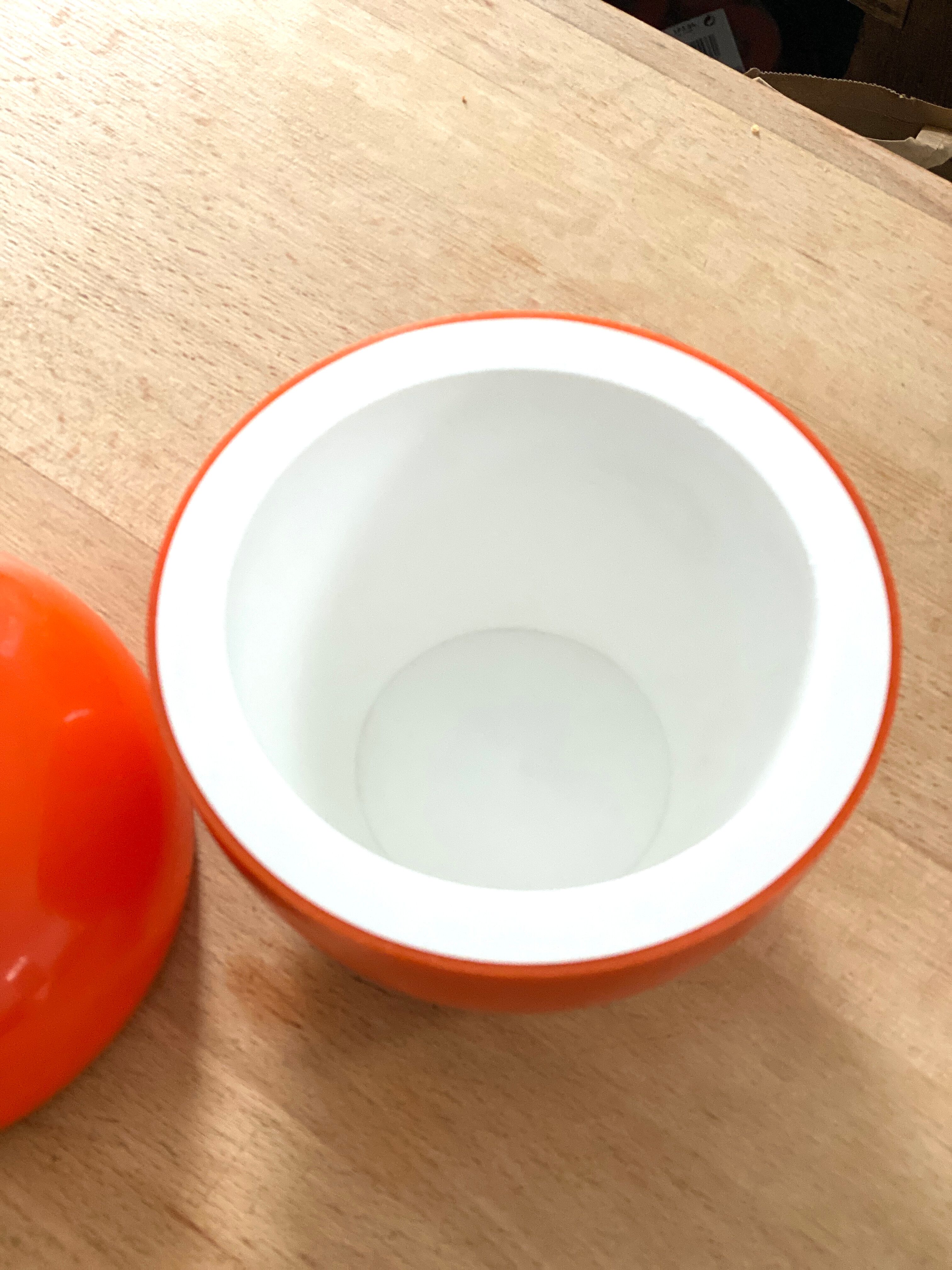 Vintage orange apple ice bucket