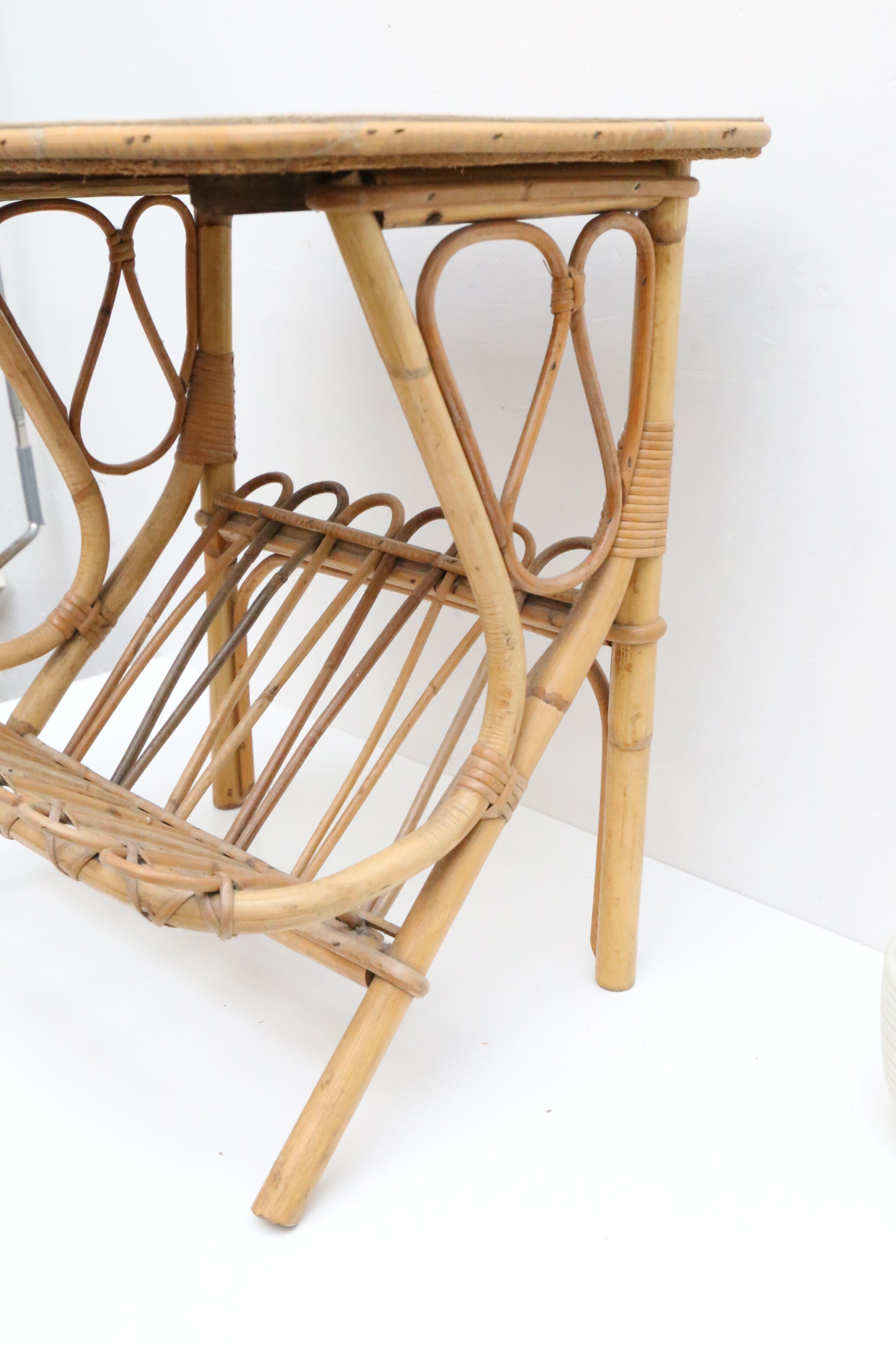 Side table in rattan