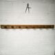 Brutalist wall coat rack with 8 hooks