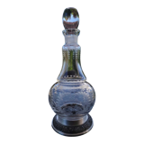 Refined carafe ball shape, pear neck. in finely engraved crystal