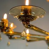 Venetian chandelier in mordoré murano glass by venini circa 1940