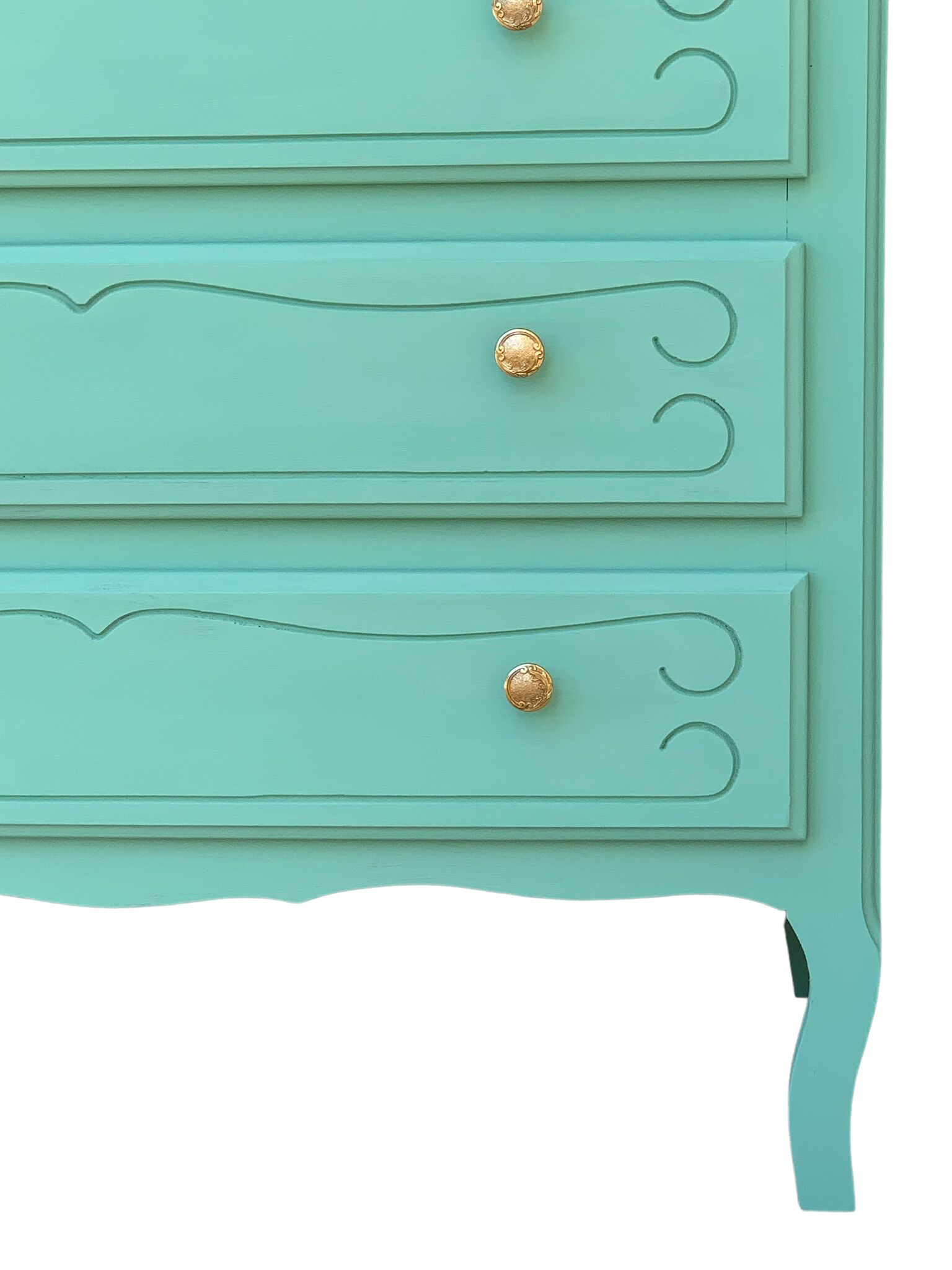 Vintage mint green chest of drawers 1950