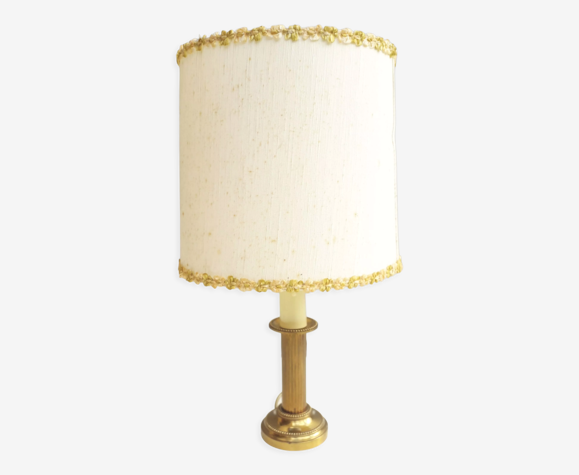 Lampe de chevet vintage - pied laiton massif - 1960